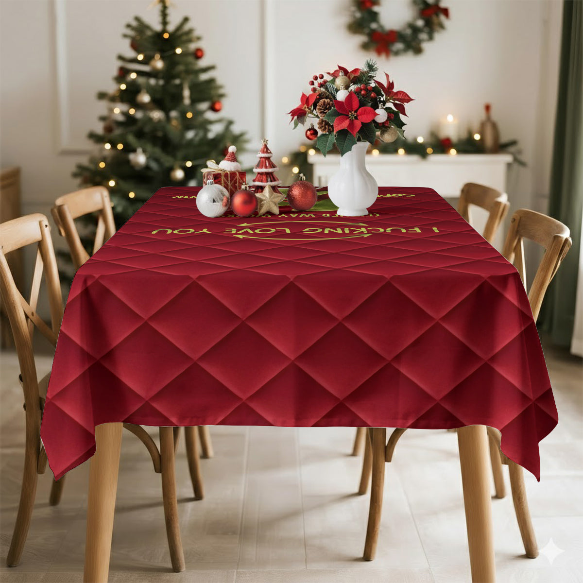 Ich liebe dich – Personalisierte Stola-Tischdecke für Weihnachten