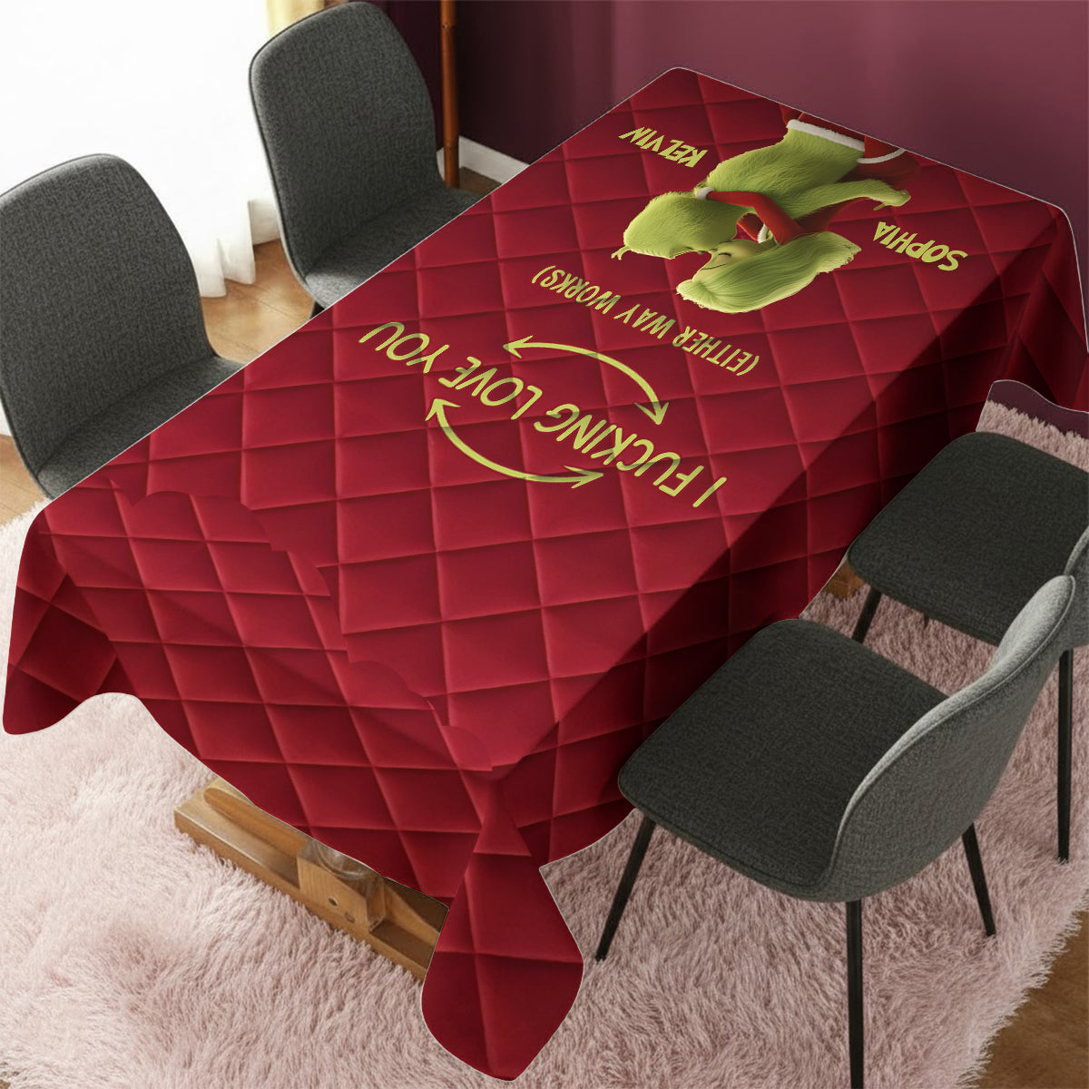 Ich liebe dich – Personalisierte Stola-Tischdecke für Weihnachten