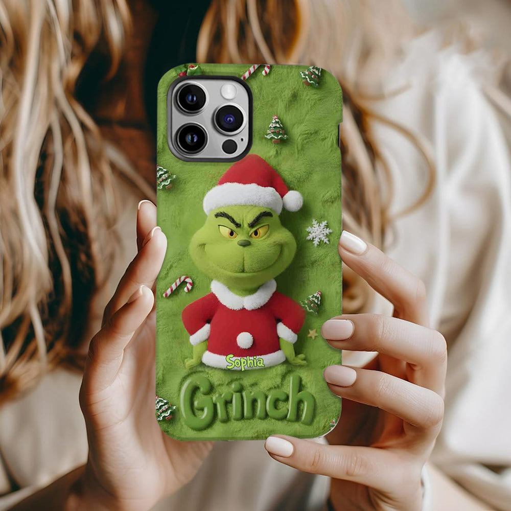 Joyeux Grinchmas - Coque de téléphone personnalisée avec imprimé intégral « Étole de Noël »