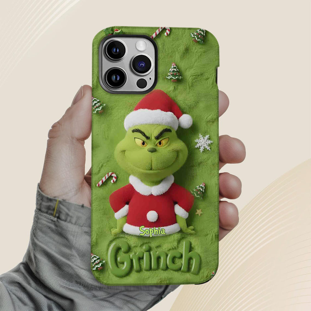 Joyeux Grinchmas - Coque de téléphone personnalisée avec imprimé intégral « Étole de Noël »