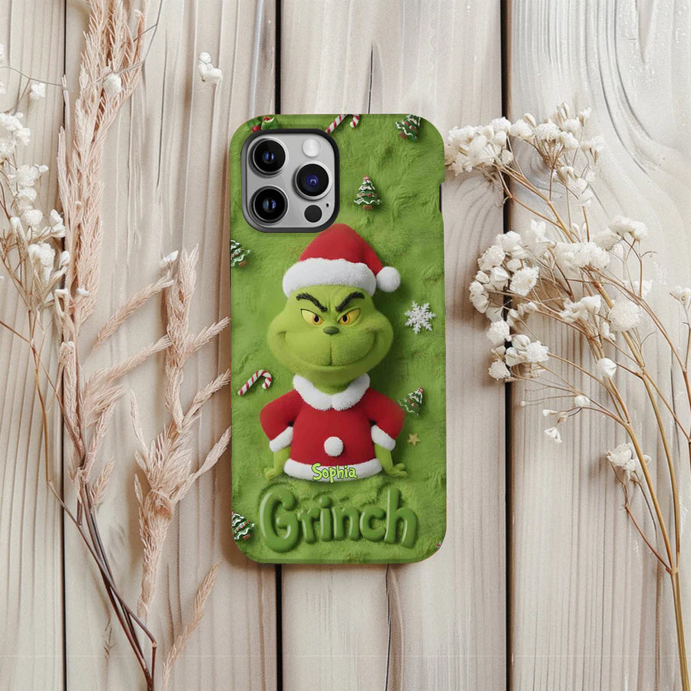 Joyeux Grinchmas - Coque de téléphone personnalisée avec imprimé intégral « Étole de Noël »
