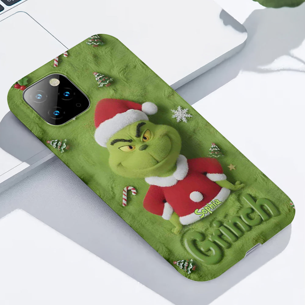 Joyeux Grinchmas - Coque de téléphone personnalisée avec imprimé intégral « Étole de Noël »