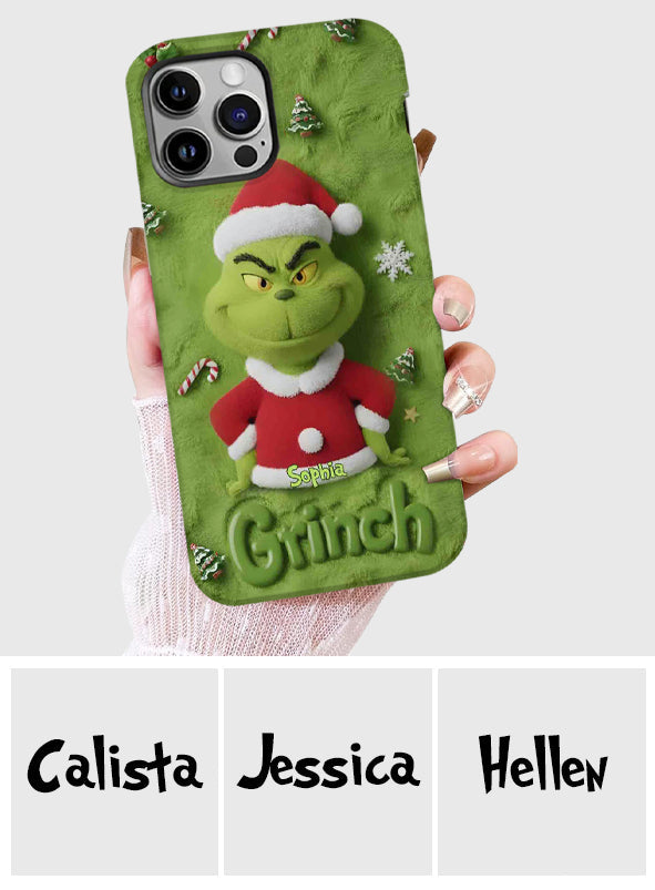 Joyeux Grinchmas - Coque de téléphone personnalisée avec imprimé intégral « Étole de Noël »