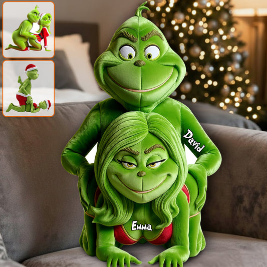 Witziges Geschenk für Paare – Personalisiertes Kissen in Form einer Weihnachtsstola aus Kunstfell