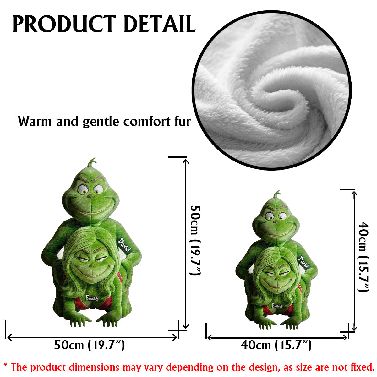 Witziges Geschenk für Paare – Personalisiertes Kissen in Form einer Weihnachtsstola aus Kunstfell