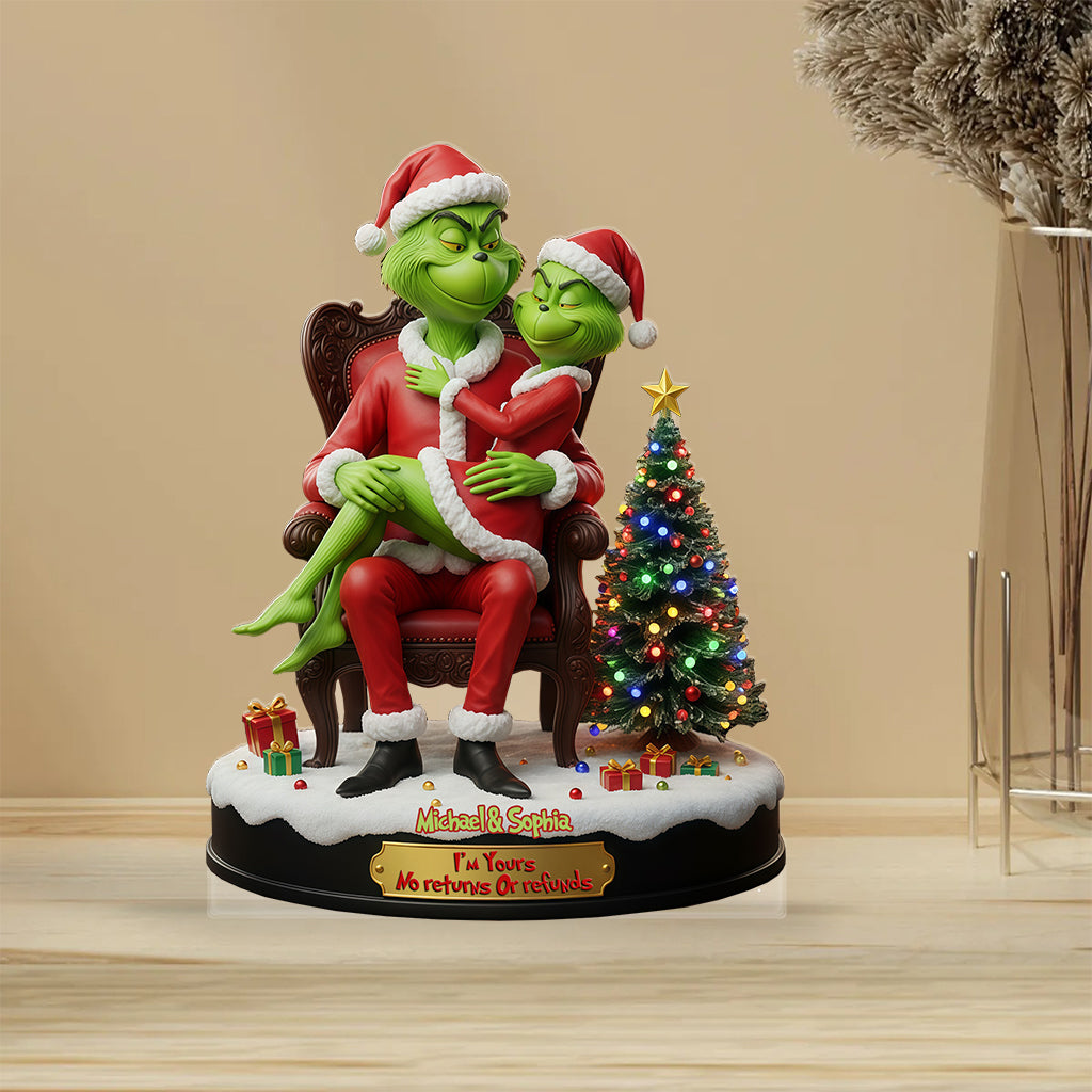 Ich gehöre dir – Keine Rückgabe oder Rückerstattung – Personalisierte Weihnachtsstola aus Acryl in individueller Form