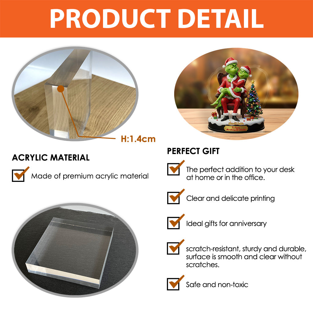 Ich gehöre dir – Keine Rückgabe oder Rückerstattung – Personalisierte Weihnachtsstola aus Acryl in individueller Form