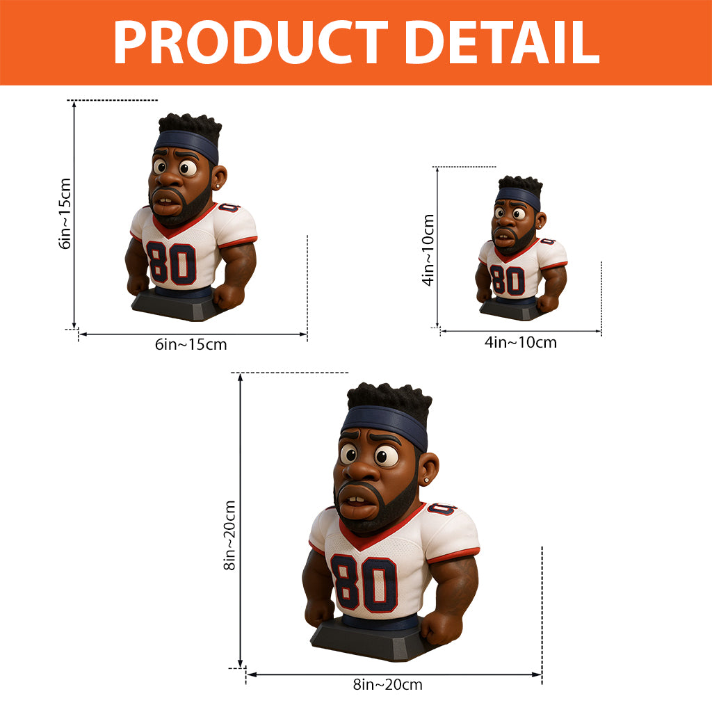 Cadeau humoristique, style mascotte exagérée et cartoon - Plaque acrylique personnalisée en forme de ballon de football américain