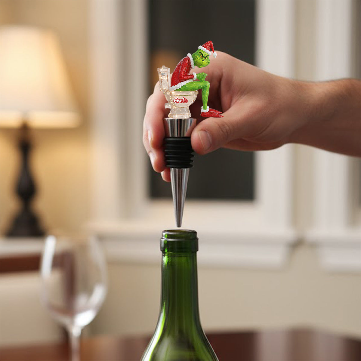 Grinchmas Pooping - Personalized Stole Christmas Bottle Stopper