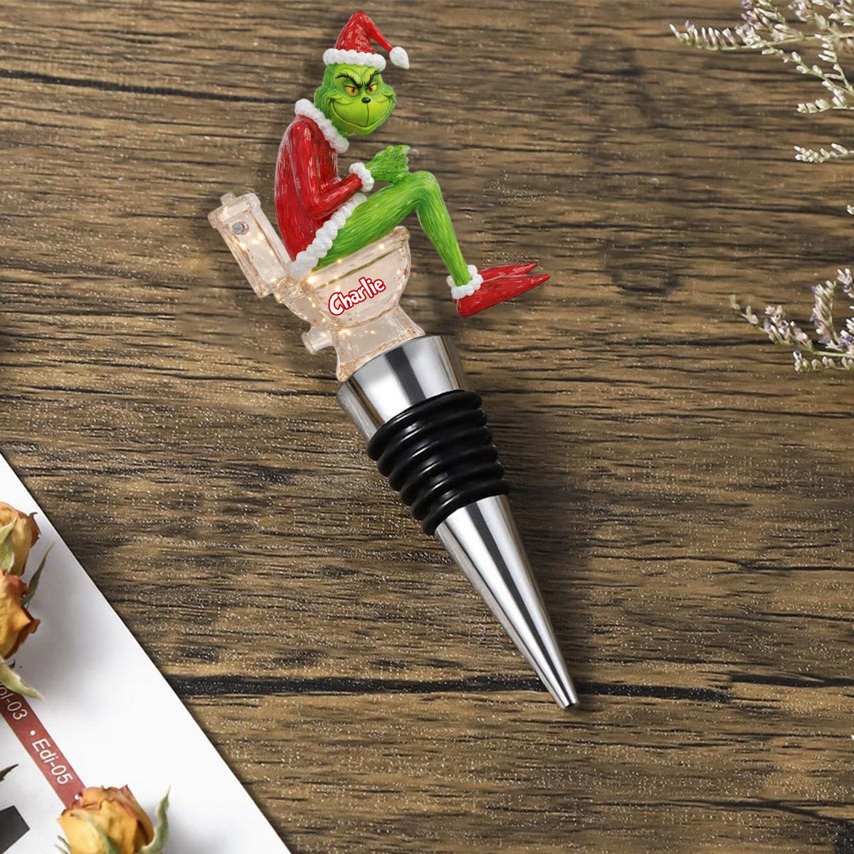 Grinchmas Pooping - Personalized Stole Christmas Bottle Stopper