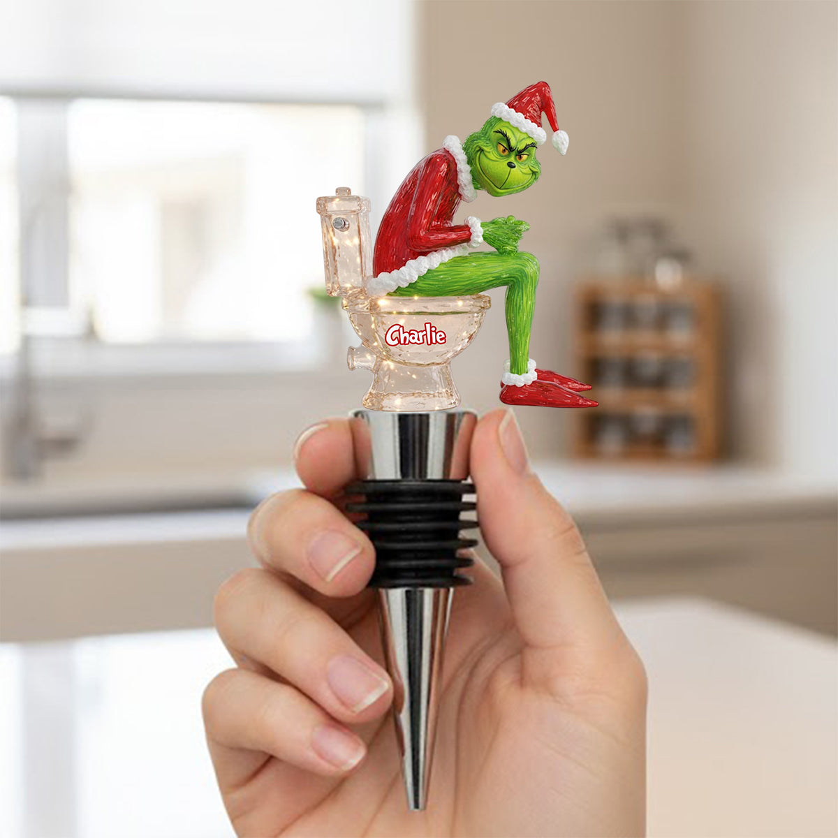 Grinchmas Pooping - Personalized Stole Christmas Bottle Stopper