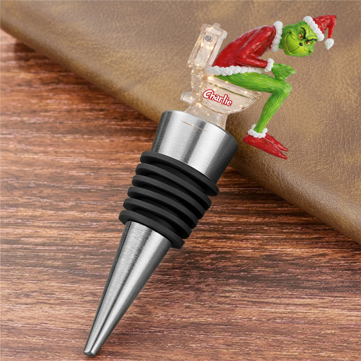 Grinchmas Pooping - Personalized Stole Christmas Bottle Stopper