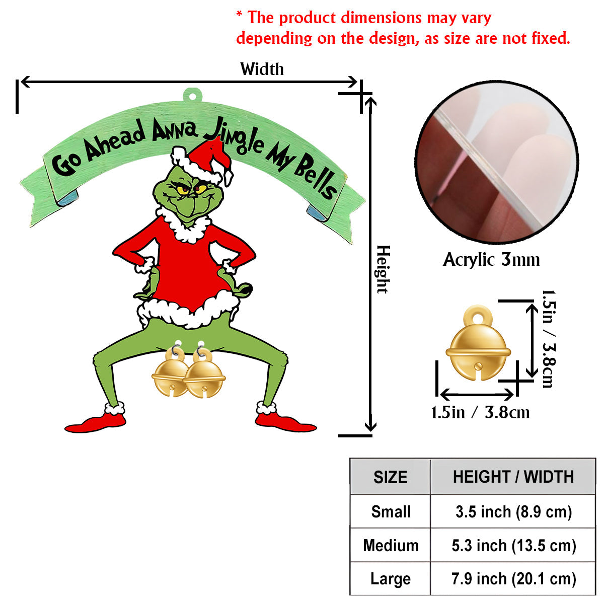 Jingle My Bells - Personalized Stole Christmas Ornament With Charm