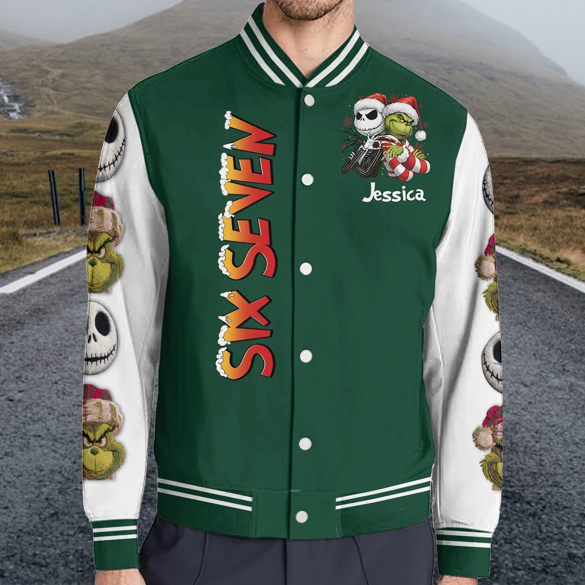 Six Seven - Veste universitaire de Noël personnalisée avec étole