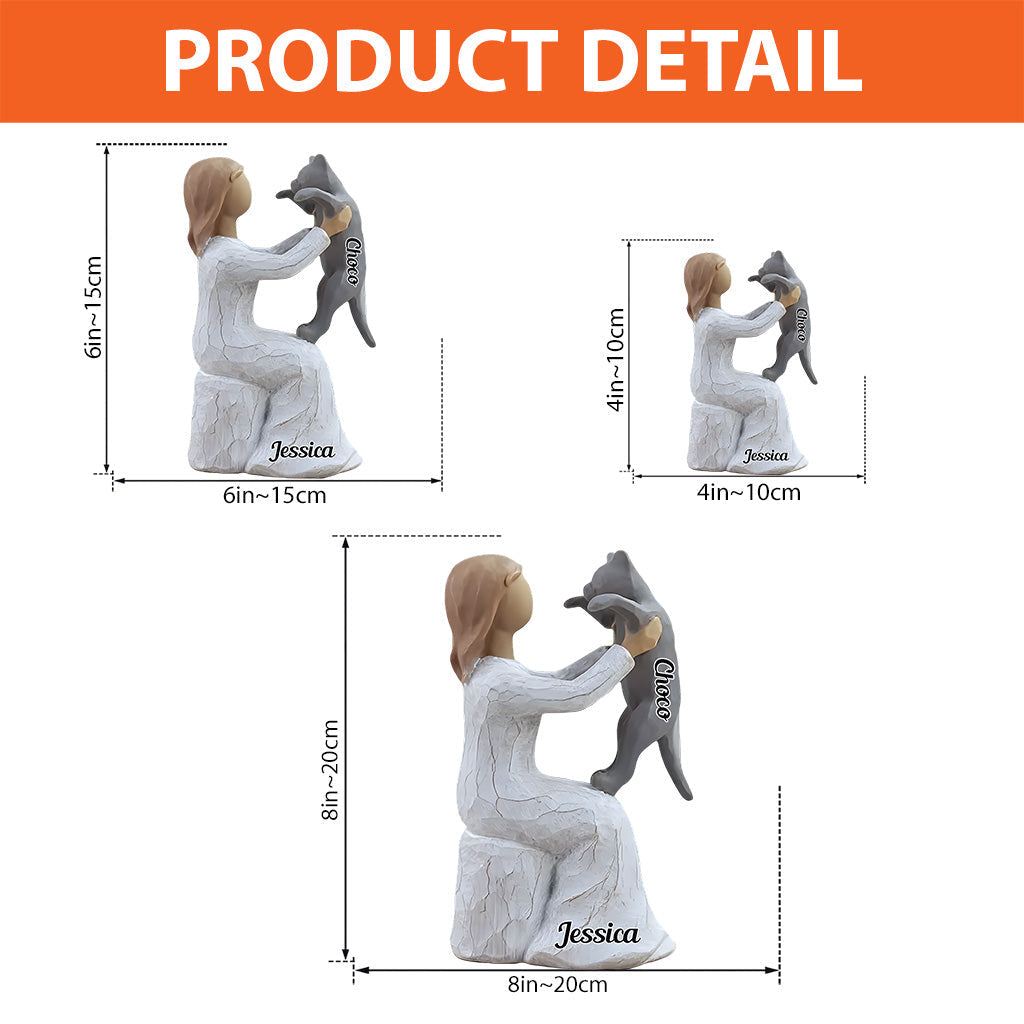Katzenmama – Personalisierte Acrylplakette in Katzenform