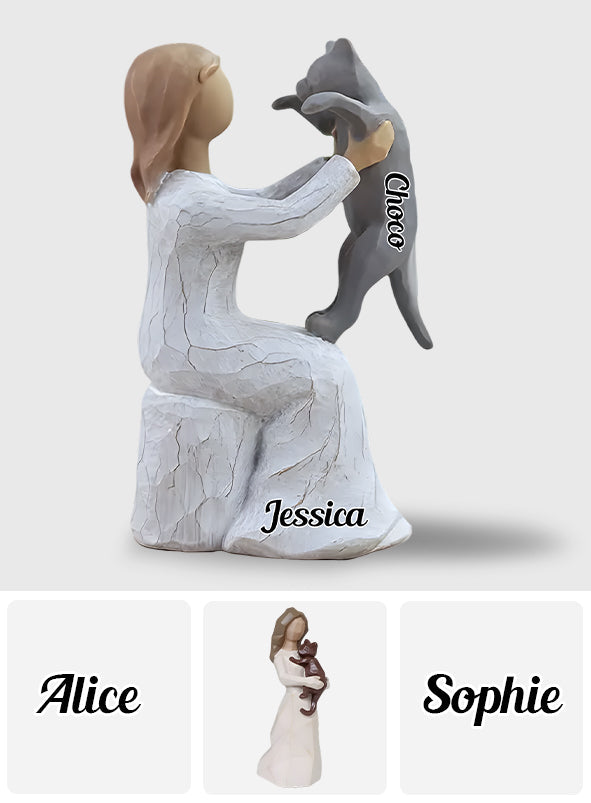 Katzenmama – Personalisierte Acrylplakette in Katzenform