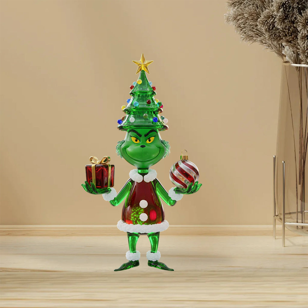 Green Monster - Étole de Noël personnalisée avec n'importe quel nom - Plaque acrylique sur mesure