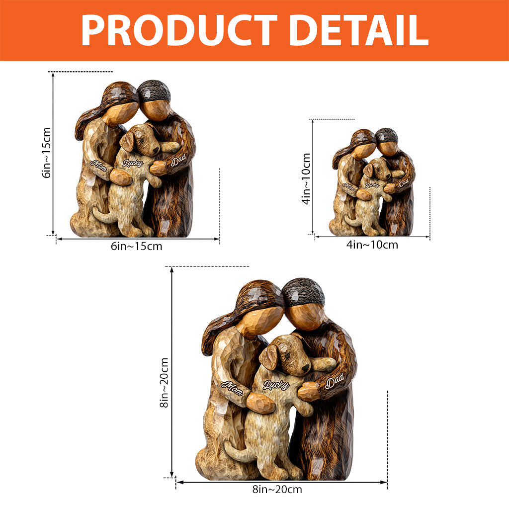 Toi, moi et le chien - Plaque acrylique personnalisée en forme de chien