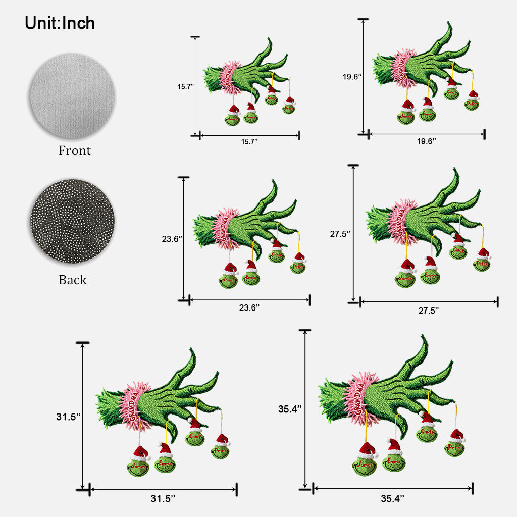 Noël en famille - Paillasson/tapis de porte personnalisé en forme d'étole de Noël
