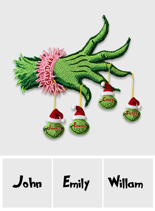 Noël en famille - Paillasson/tapis de porte personnalisé en forme d'étole de Noël