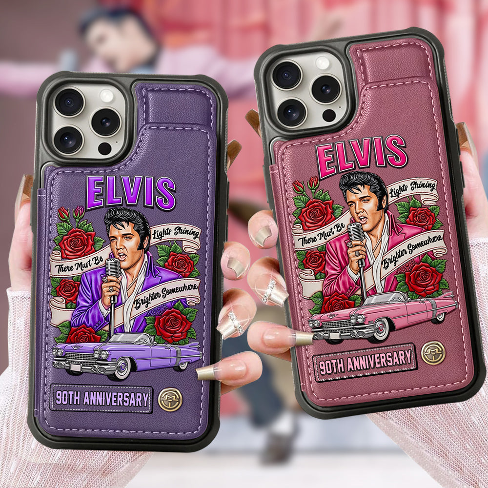 There Must Be Lights Shining Brighter Somewhere - Personalized King of Rock and Roll Wallet Phone Case