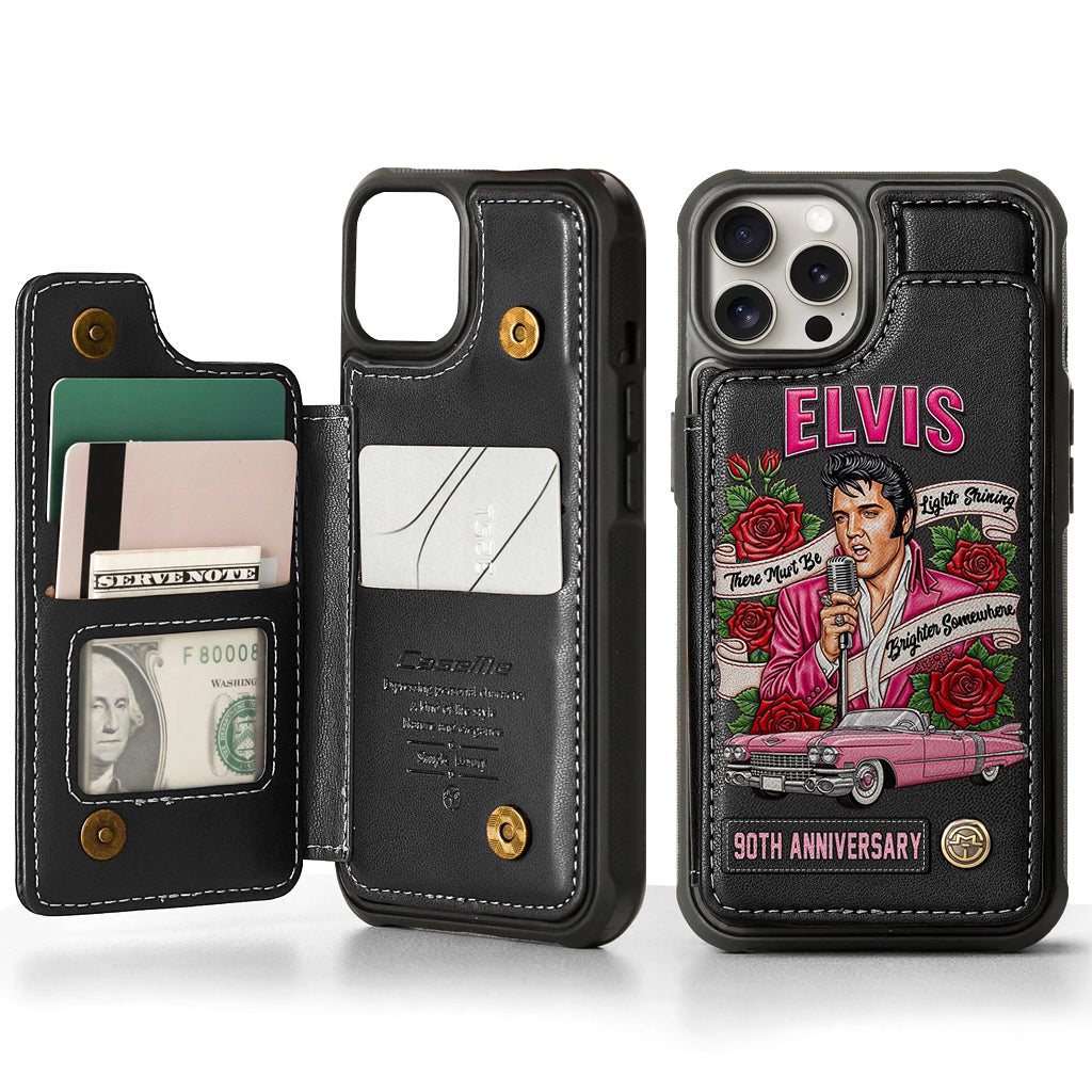There Must Be Lights Shining Brighter Somewhere - Personalized King of Rock and Roll Wallet Phone Case