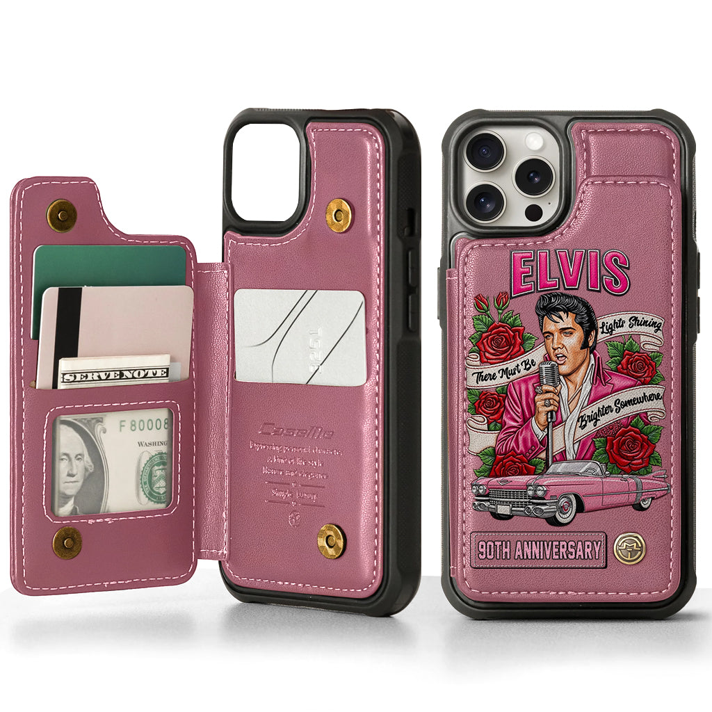 There Must Be Lights Shining Brighter Somewhere - Personalized King of Rock and Roll Wallet Phone Case