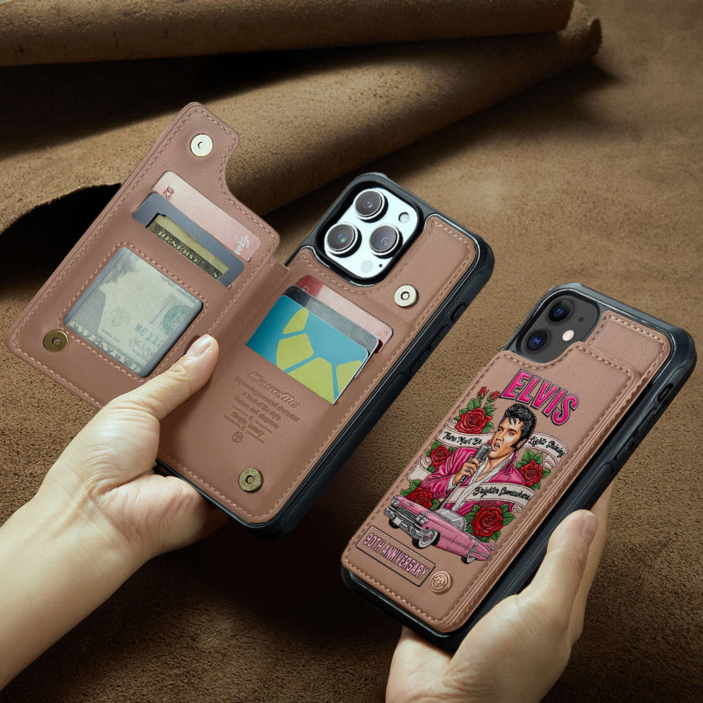 There Must Be Lights Shining Brighter Somewhere - Personalized King of Rock and Roll Wallet Phone Case