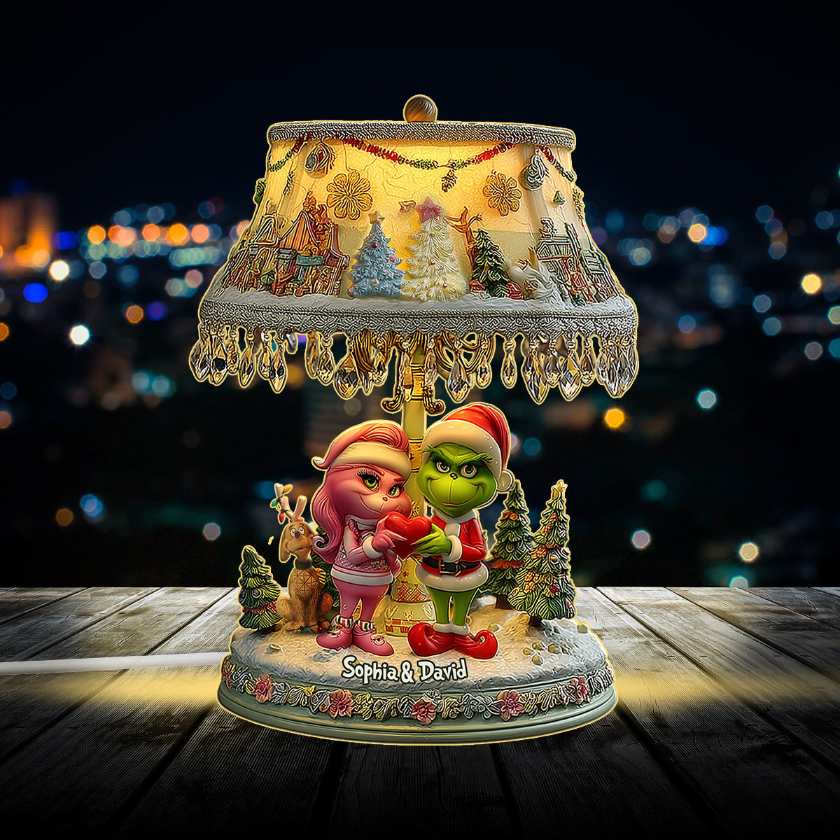 Du und ich, wir schaffen das – Personalisierte Weihnachtsstola mit LED-Acryl-Nachtlicht