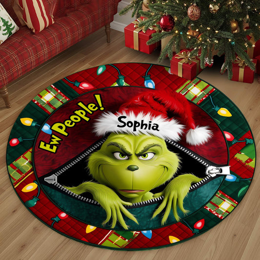 Ew People - Personalized Stole Christmas Round Rug