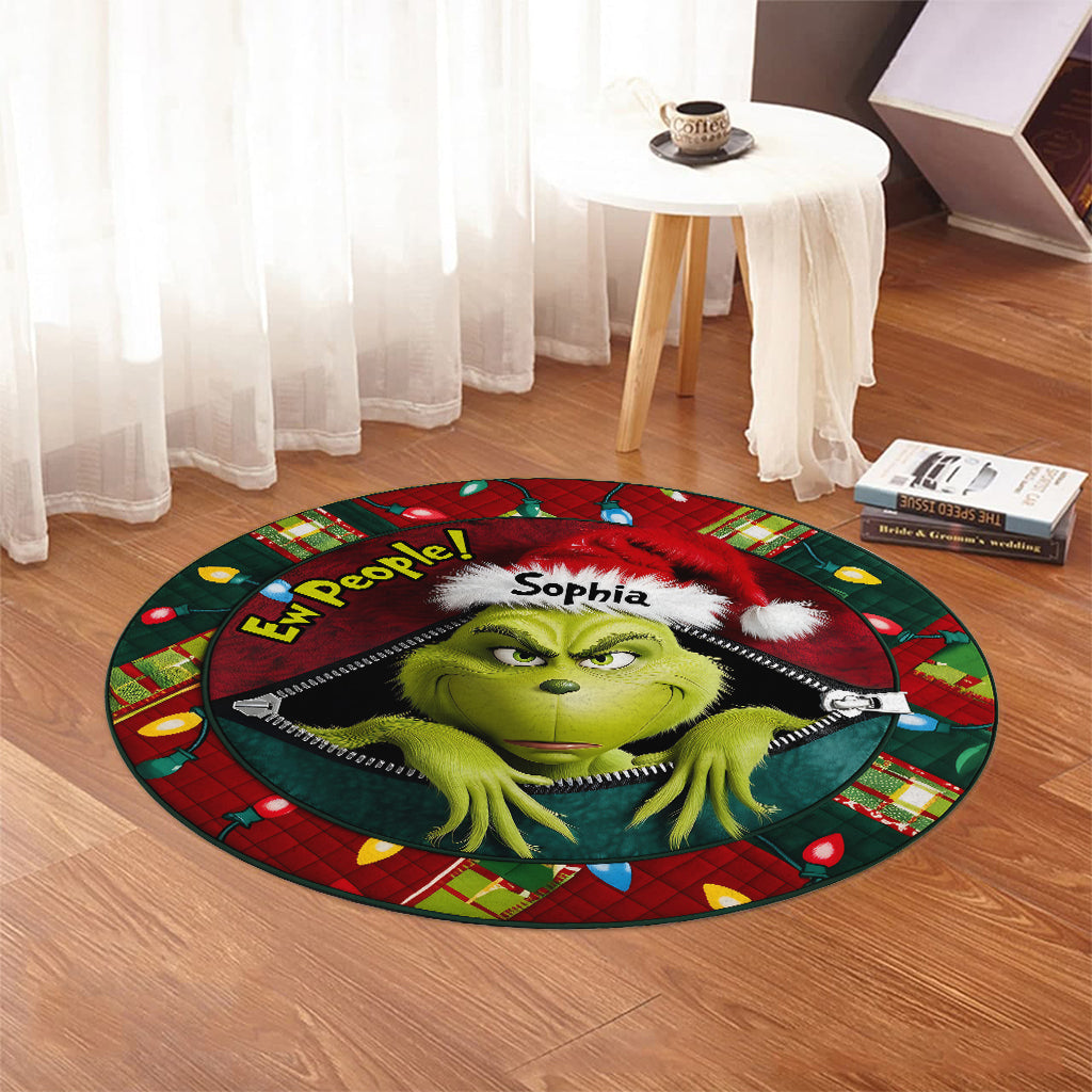 Ew People - Personalized Stole Christmas Round Rug