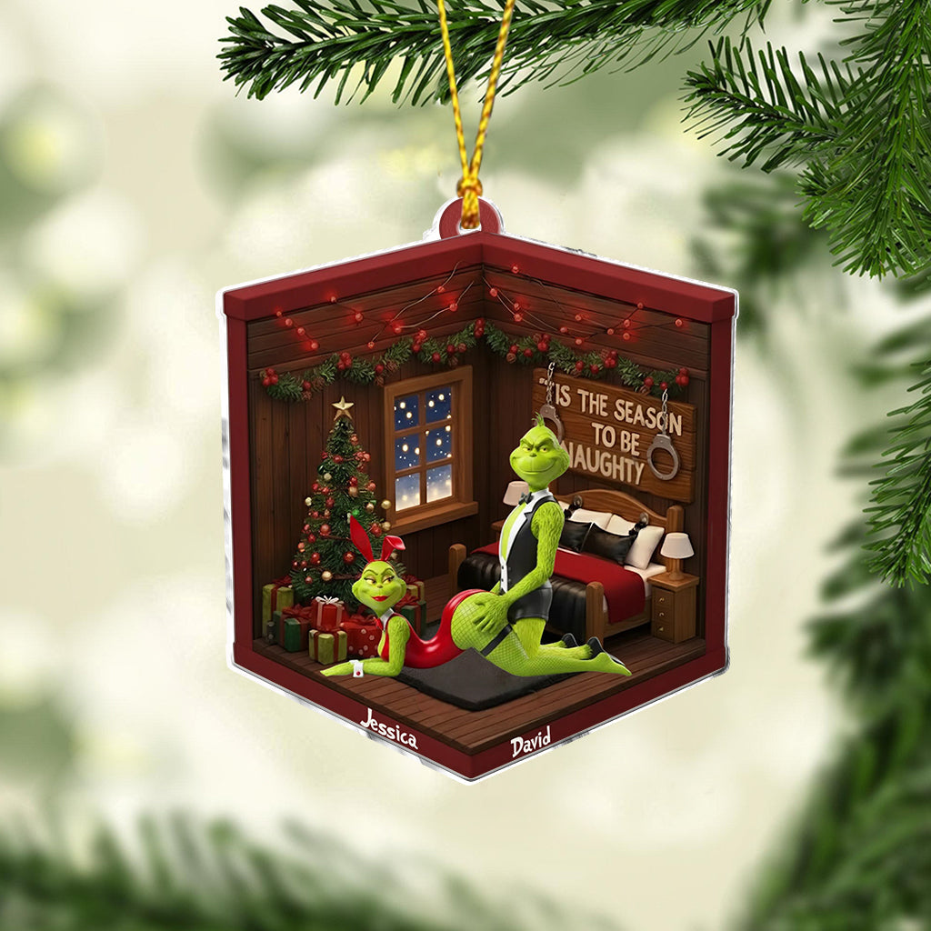 Couple coquin vert - Ornement de Noël personnalisé en forme d'étole
