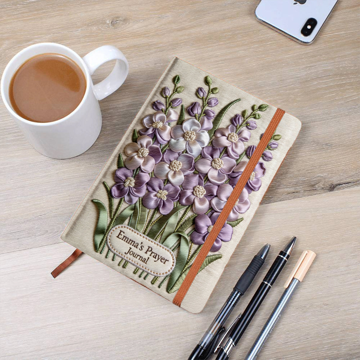 Personalisierte Geburtsblume & Name – Individuelles christliches Lederjournal