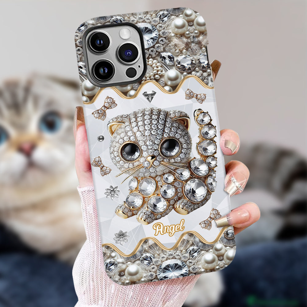 Liebe zur Scottish Fold - Personalisierte Handyhülle mit Katzenmotiv