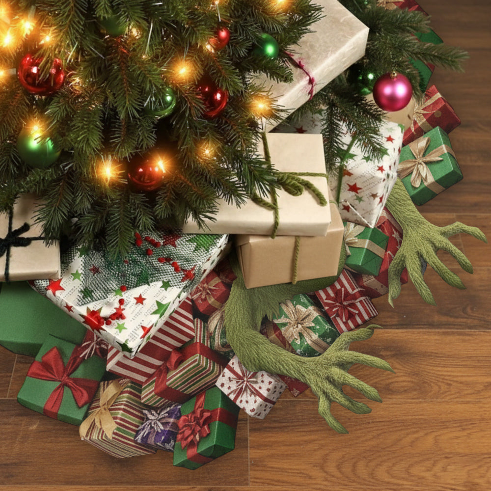 Jupe de sapin de Noël personnalisée Green Mischief Naughty - Étole