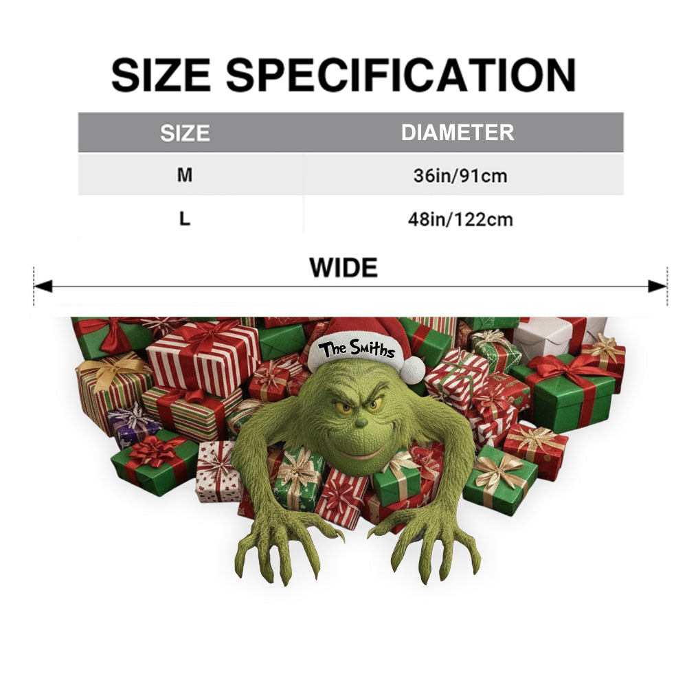 Jupe de sapin de Noël personnalisée Green Mischief Naughty - Étole