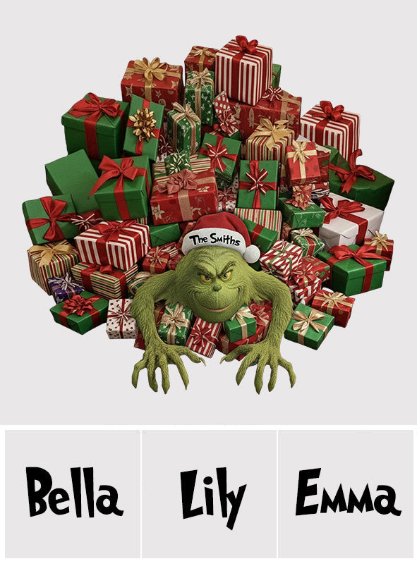 Jupe de sapin de Noël personnalisée Green Mischief Naughty - Étole