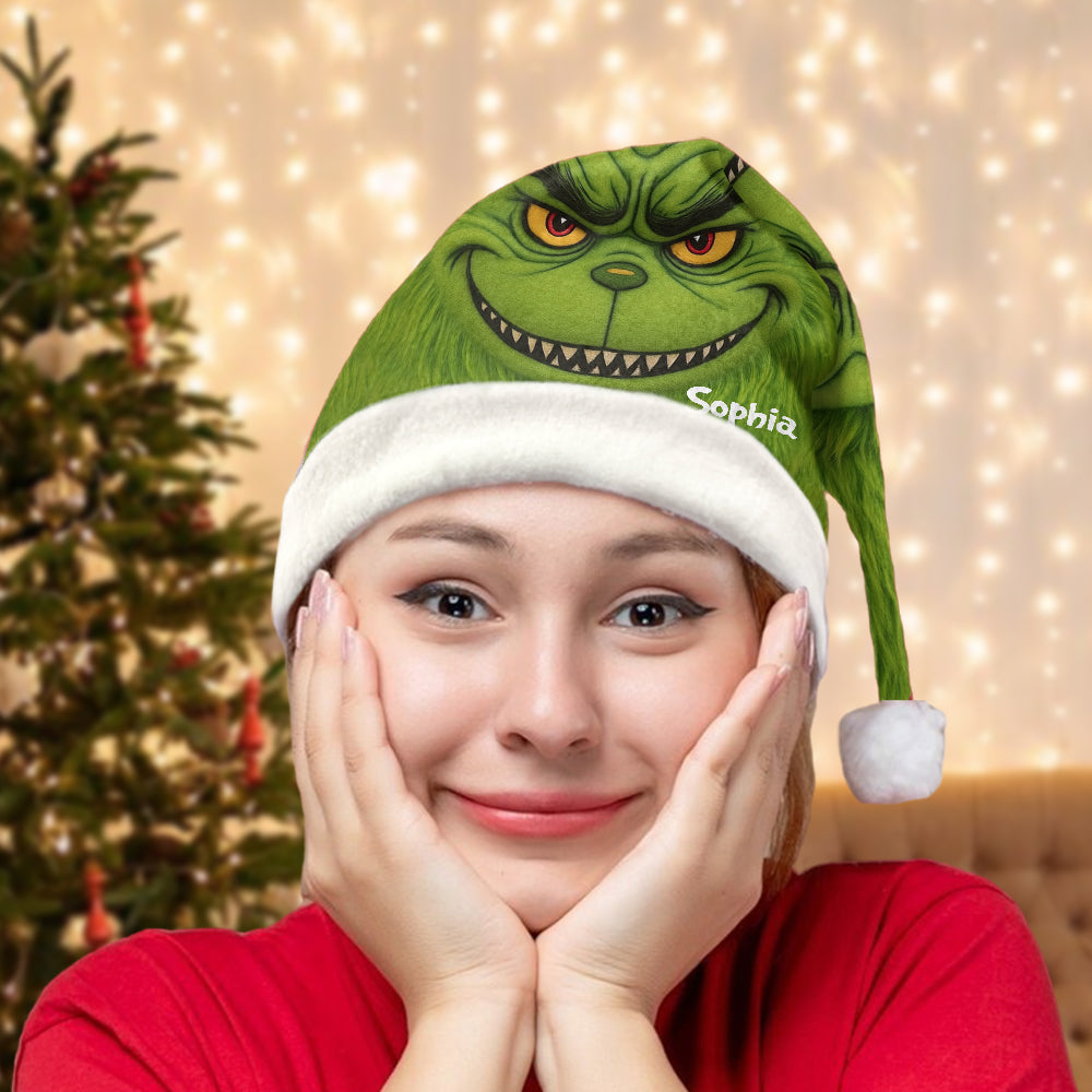 Green Monster Weihnachtsfilm - Personalisierte Weihnachtsmannmütze