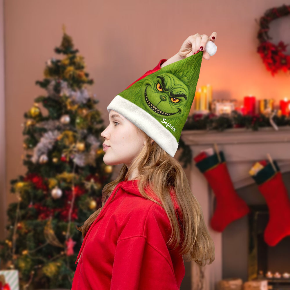 Green Monster Weihnachtsfilm - Personalisierte Weihnachtsmannmütze