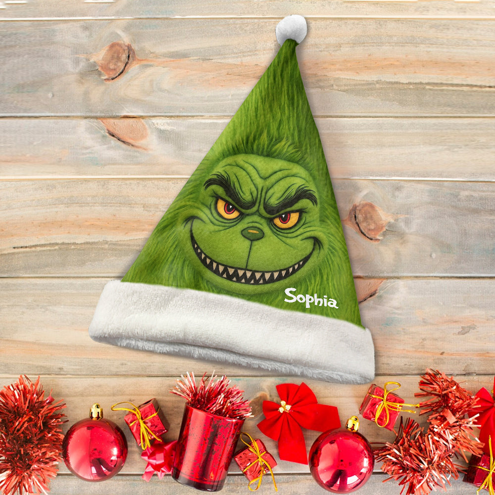 Green Monster Weihnachtsfilm - Personalisierte Weihnachtsmannmütze