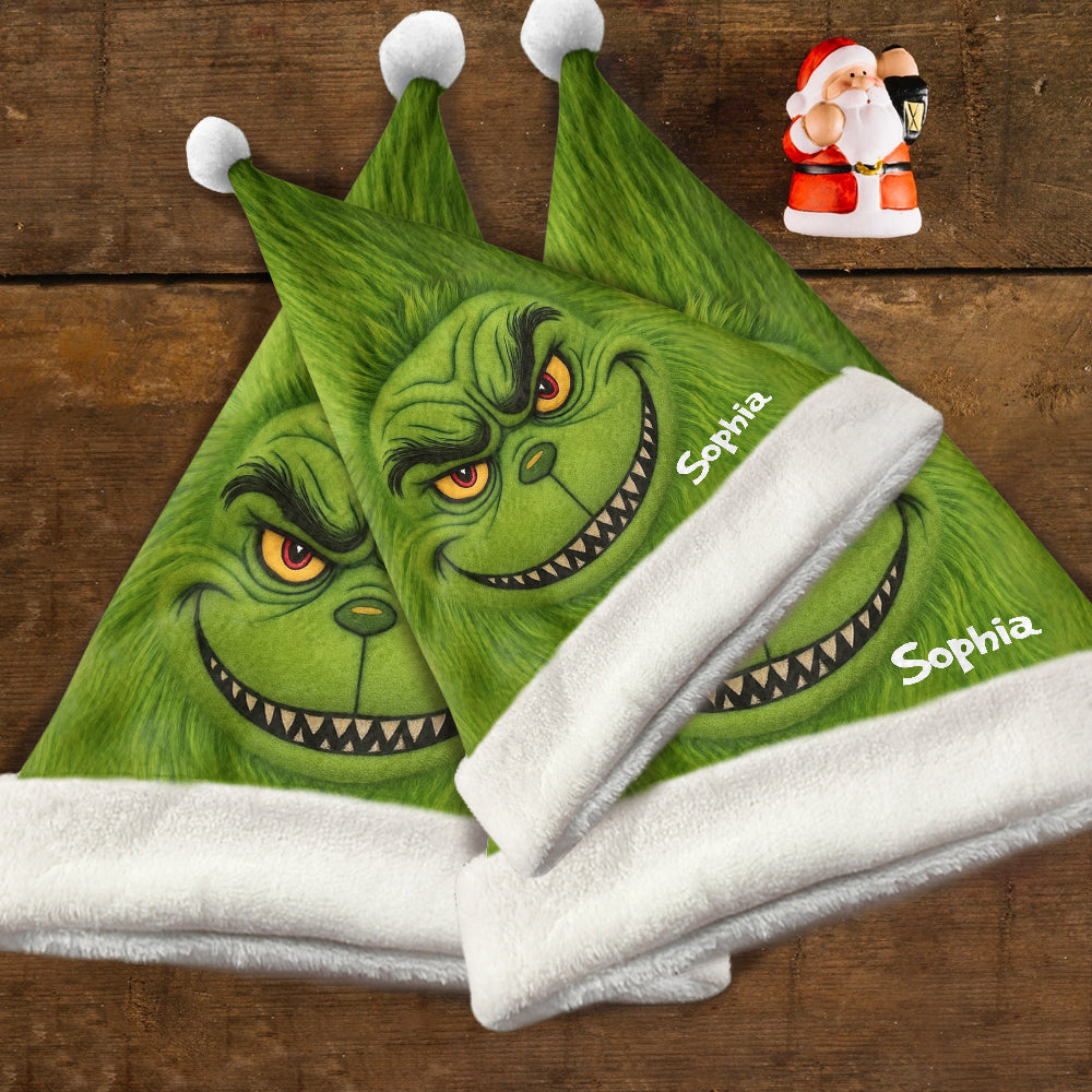 Green Monster Weihnachtsfilm - Personalisierte Weihnachtsmannmütze