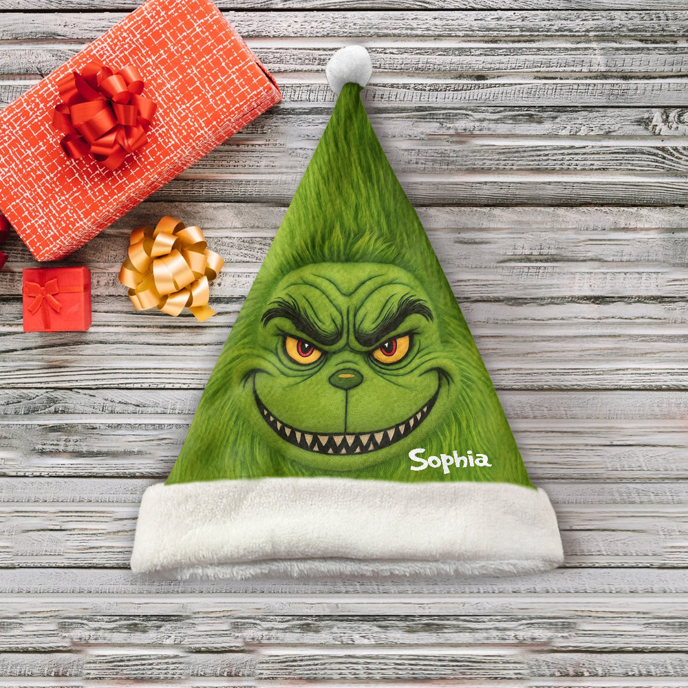 Green Monster Weihnachtsfilm - Personalisierte Weihnachtsmannmütze