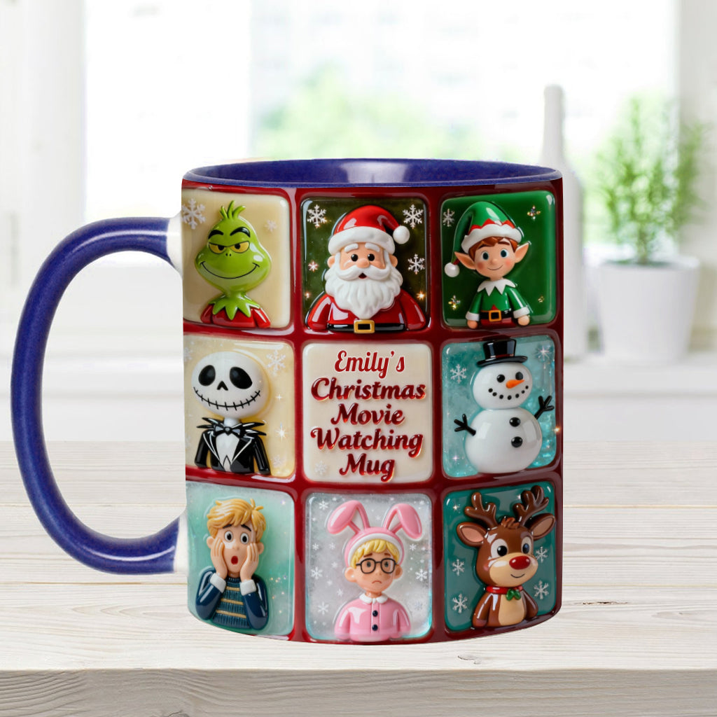 Christmas Movie Watching Mug - Personalized Accent Mug