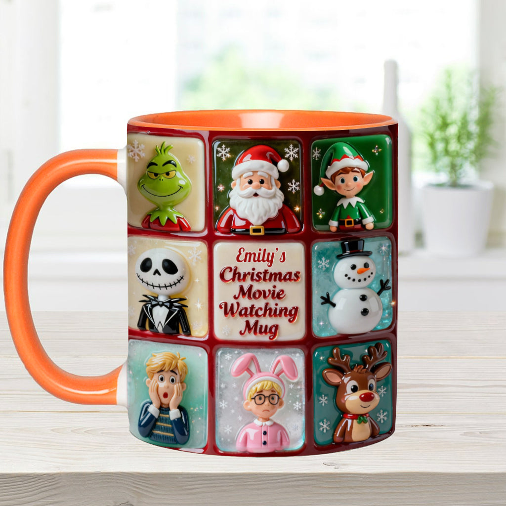 Christmas Movie Watching Mug - Personalized Accent Mug