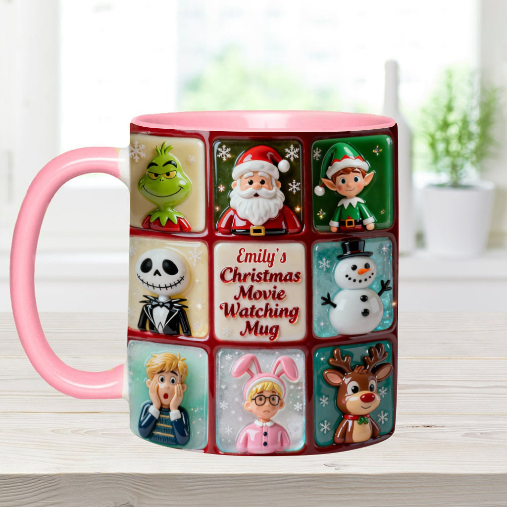 Christmas Movie Watching Mug - Personalized Accent Mug