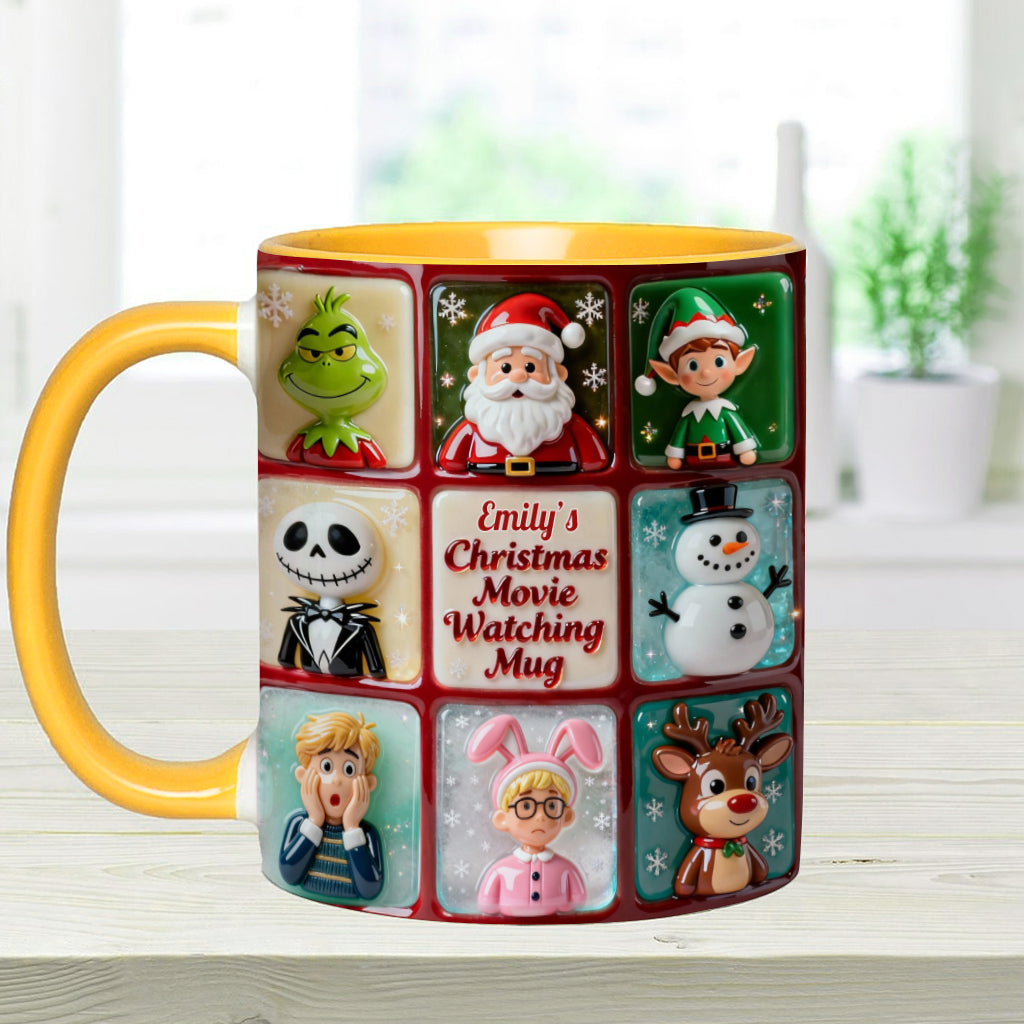 Christmas Movie Watching Mug - Personalized Accent Mug