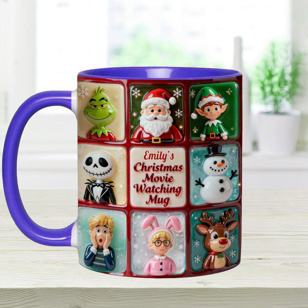 Christmas Movie Watching Mug - Personalized Accent Mug