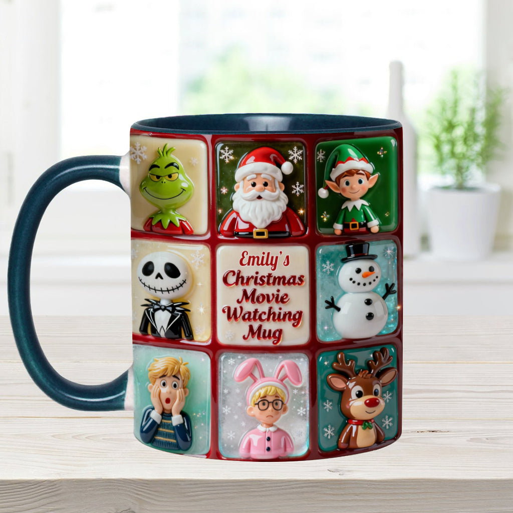 Christmas Movie Watching Mug - Personalized Accent Mug