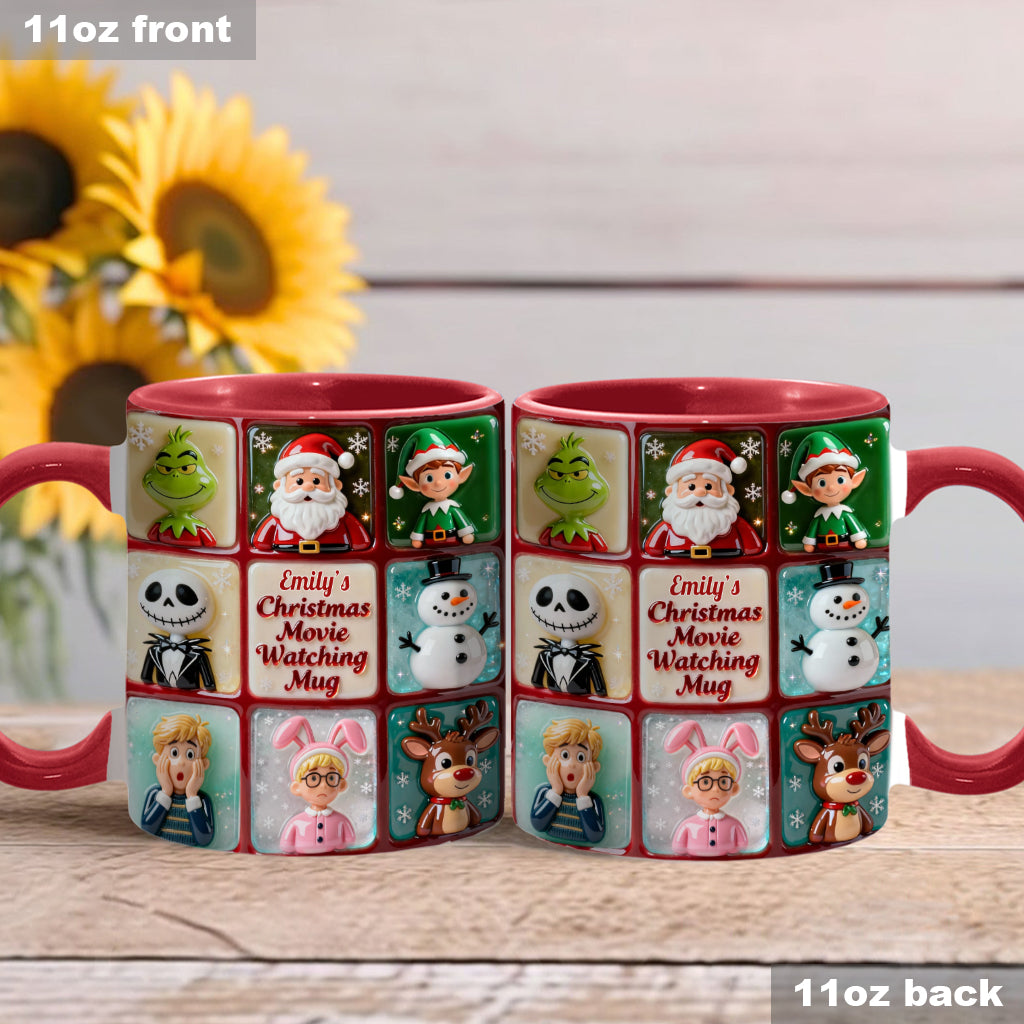 Christmas Movie Watching Mug - Personalized Accent Mug