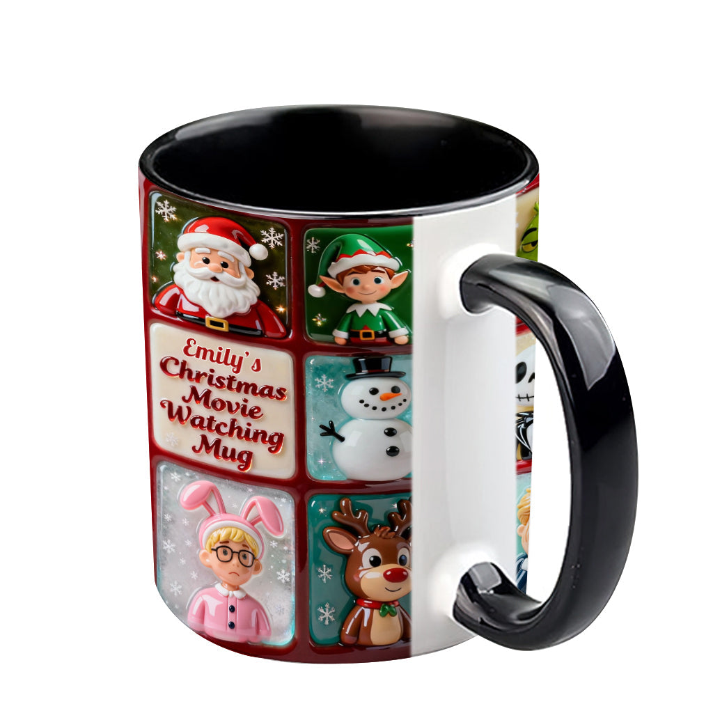 Christmas Movie Watching Mug - Personalized Accent Mug